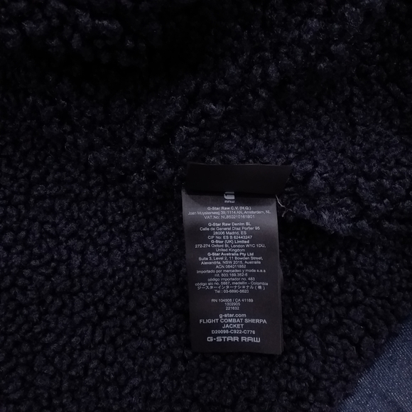 Men's G-Star Raw Flight Combat Sherpa Jacket XXL New With Tags - Picture 9 of 9